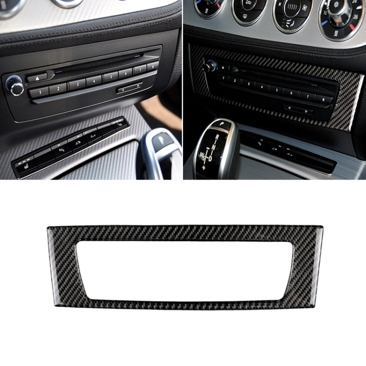 Adesivo decorativo in tinta unita per pannello CD di controllo centrale in fibra di carbonio per auto per BMW Z4 2009-2015, Central Control CD Panel Sticker(Solid Color)