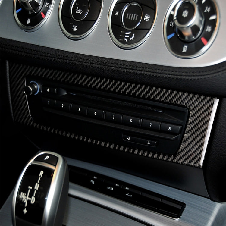 Adesivo decorativo in tinta unita per pannello CD di controllo centrale in fibra di carbonio per auto per BMW Z4 2009-2015, Central Control CD Panel Sticker(Solid Color)