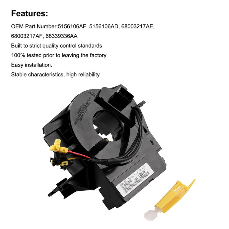 Molla dell'orologio con cavo a spirale per volante per auto 5156106AF per Chrysler/Jeep/Dodge 2007-2016, For Chrysler