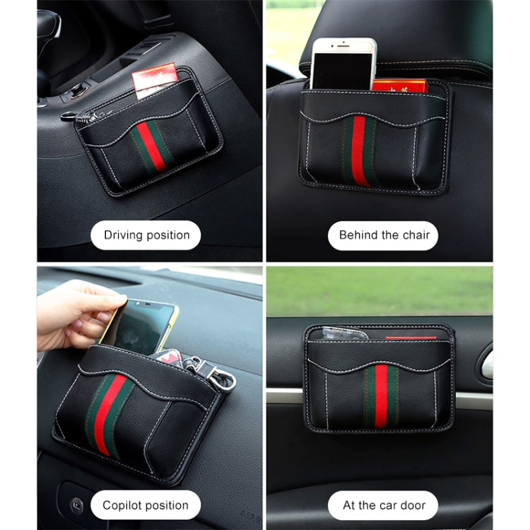 Borsa portaoggetti per auto in pelle PU 12x17 cm