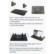 Supporto per cellulare con supporto per cruscotto in puro silicone per auto, Silicon Phone Holder