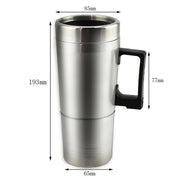 Bollitore elettrico per auto DC 12V in acciaio inossidabile Tazza riscaldata con caricatore accendisigari, capacità: 300ML, DC 12V