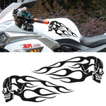 Adesivo decorativo auto testa di teschio stile motociclistico 34x