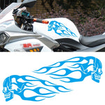 Adesivo decorativo auto testa di teschio stile motociclistico 34x