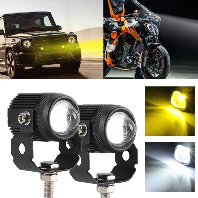 2 pezzi DC9-36V / 20W / 6000K / 3000K / 2000LM Fari / fendinebbia a doppio colore per motocicli, 20W