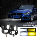 2 pezzi DC9-36V / 20W / 6000K / 3000K / 2000LM Fari / fendinebbia a doppio colore per motocicli, 20W