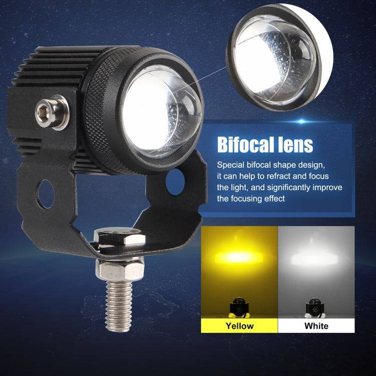 2 pezzi DC9-36V / 20W / 6000K / 3000K / 2000LM Fari / fendinebbia a doppio colore per motocicli, 20W