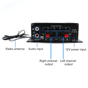 AK370 Amplificatore audio HIFI Bluetooth per uso domestico/auto da 12 V con telecomando, AK370