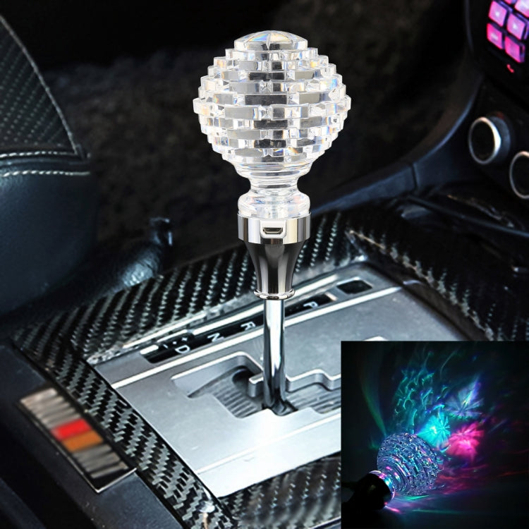 Pomello del cambio universale per testa ingranaggi in cristallo a forma di nido per auto con luce, 4