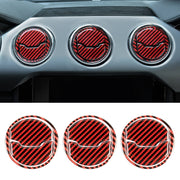 Adesivo decorativo per telaio di uscita dell'aria centrale in fibra di carbonio per auto 9 in 1 per Ford Mustang, Central Air Outlet Frame
