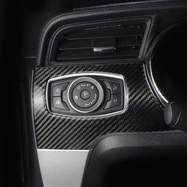 Adesivo decorativo per pannello interruttori fari in fibra di carbonio per auto per Ford Mustang, Headlight Switch