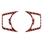 Adesivo decorativo per cornice pulsante interruttore fari in fibra di carbonio 2 in 1 per Ford Mustang, Headlight Switch Button