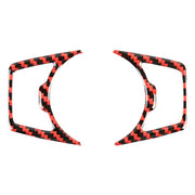 Adesivo decorativo per cornice pulsante interruttore fari in fibra di carbonio 2 in 1 per Ford Mustang, Headlight Switch Button