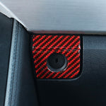 Adesivo decorativo con pulsante per scatola portaoggetti per sedile di guida in fibra di carbonio 2 in 1 per Ford Mustang, Vice Driving Seat Storage Box Button