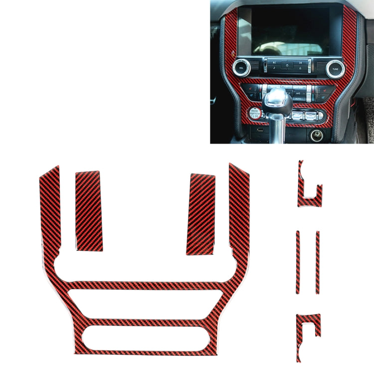 Adesivo decorativo per pannello di controllo centrale in fibra di carbonio 7 in 1 per Ford Mustang, Central Control Panel