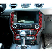 Adesivo decorativo per pannello di controllo centrale in fibra di carbonio 7 in 1 per Ford Mustang, Central Control Panel