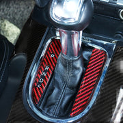 Adesivo decorativo per posizione cambio auto in fibra di carbonio 2 in 1 per Ford Mustang, Gear Position