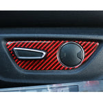 Adesivo decorativo con pulsante di regolazione del sedile in fibra di carbonio 5 in 1 per Ford Mustang, Seat Adjustment Button