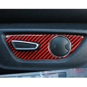 Adesivo decorativo con pulsante di regolazione del sedile in fibra di carbonio 5 in 1 per Ford Mustang, Seat Adjustment Button