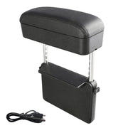 Caricatore standard Qi wireless universale per auto Tappetino per bracciolo avvolto in pelle PU con scatola per bracciolo per auto con scatola di immagazzinaggio, 1pc(Black), 1pc(Black Red), 1pc(Black White), 1pc(Grey), 1pc(Beige), 1pc(Brown)