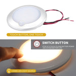 Lampada da soffitto a cupola LED DC 9-30V 4.5W 3000-3300K IP67 Marine RV dimmerabile 150mm, con touch control, 150mm LED Dome Light, 150mm LED Dome Light(White Light)