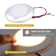 Lampada da soffitto a cupola LED DC 9-30V 4.5W 3000-3300K IP67 Marine RV dimmerabile 150mm, con touch control, 150mm LED Dome Light, 150mm LED Dome Light(White Light)