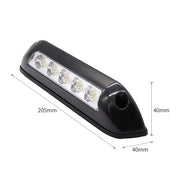 DC 12V 2.6W 6000K IP67 Marine RV Lampada da soffitto impermeabile per scale a LED per scale, copertura nera e base in gomma, Black Shell and Rubber Base