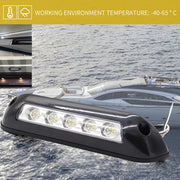 DC 12V 2.6W 6000K IP67 Marine RV Lampada da soffitto impermeabile per scale a LED per scale, copertura nera e base in gomma, Black Shell and Rubber Base