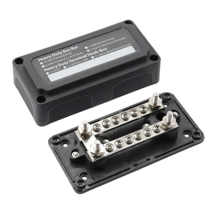 Barra collettrice di design per moduli per carichi pesanti DC 48V 100A max 4 M6 / 12 M4 Terminal Stud Barra collettrice per auto / camper / barca, 100A