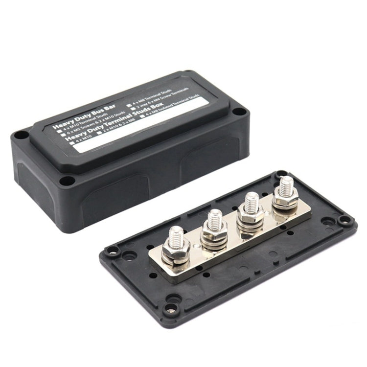 Max DC 48V 300A Modulo per carichi pesanti Design Bus Bar 4 M8 Terminal Stud Box Busbar per auto / camper / barca, 300A