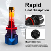 2 lampade per fari LED per auto S2 H8 / H9 / H11 DC9-36V / 25W / 6000K / 2500LM IP68, H8 / H9 / H11