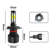 2 PZ S2 H4 / HB2 / 9003 DC9-36V / 25W / 6000K / 2500LM IP68 Lampade per fari LED per auto, H4 / HB2 / 9003