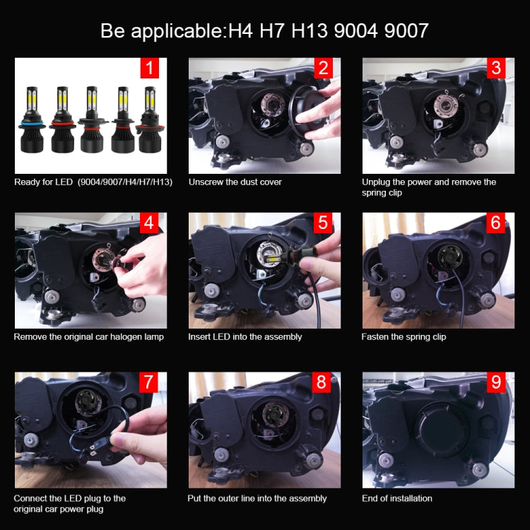 Lampade LED per fari auto 9004 HB1 25W 6000K 2500LM IP68