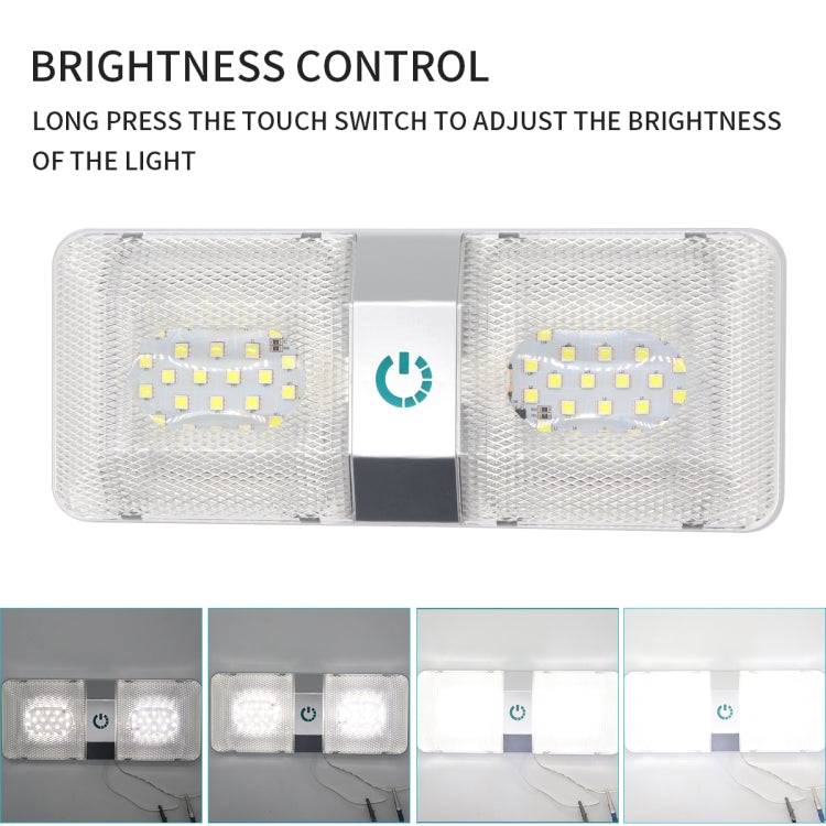 D4376D DC11-18V 6W 6000-6500K IP50 48LED SMD-5050 Lampada da soffitto a LED dimmerabile per camper marino, con controllo touch, D4376D