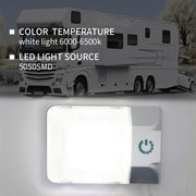 D4376S DC11-18V 3.6W 6000-6500K IP50 24LED SMD-5050 Lampada da soffitto a LED dimmerabile per camper marino, con controllo touch, D4376S