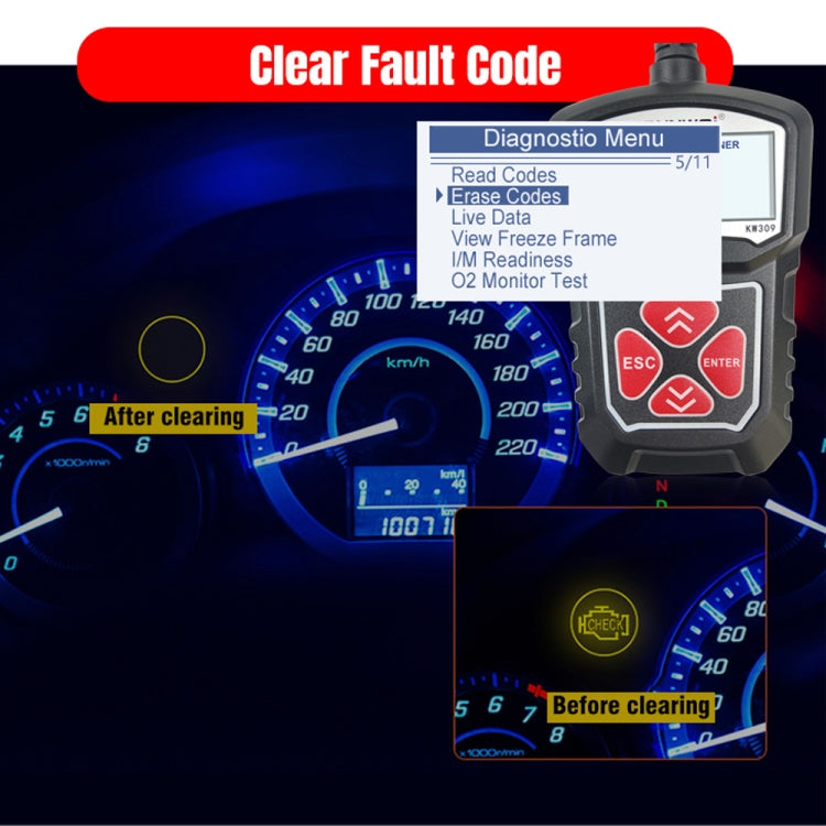 Lettore codice OBD2 KONNWEI KW309 scanner diagnostico