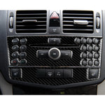 Adesivo decorativo per pannello console centrale in fibra di carbonio per auto per Mercedes-Benz W204 Classe C 2007-2010, Center Console Panel