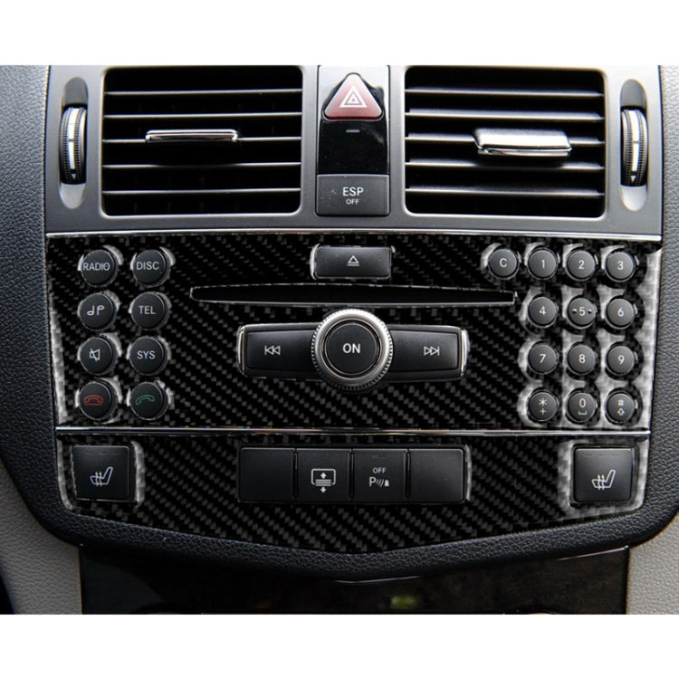 Adesivo decorativo per pannello console centrale in fibra di carbonio per auto per Mercedes-Benz W204 Classe C 2007-2010, Center Console Panel