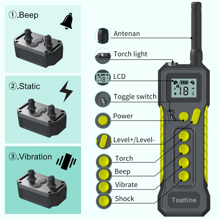 Dispositivo addestramento cani Tsattine T10 impermeabile IP68