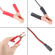 Cavo di collegamento per ricarica con clip a coccodrillo con interfaccia DC 5.5x2.1 per auto, DC 5.5x2.1 Interface