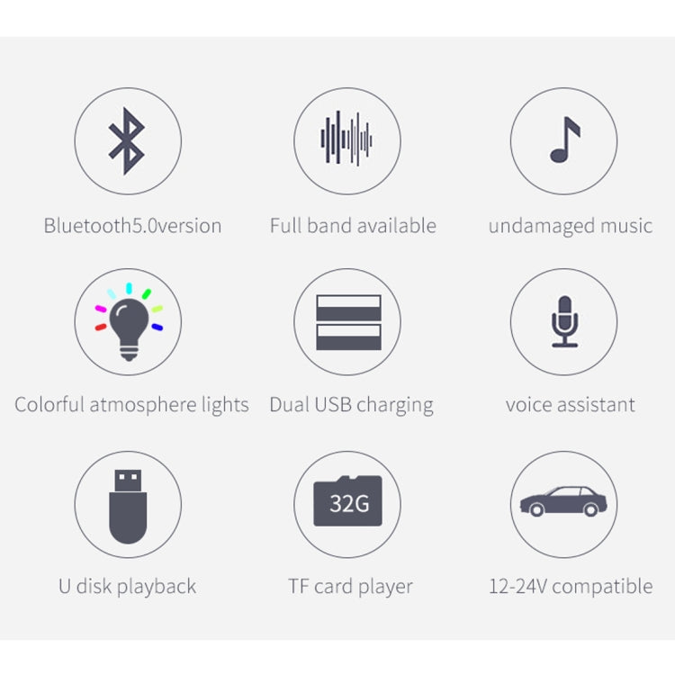 Lampada Bluetooth 5.0 multifunzione per auto BC42