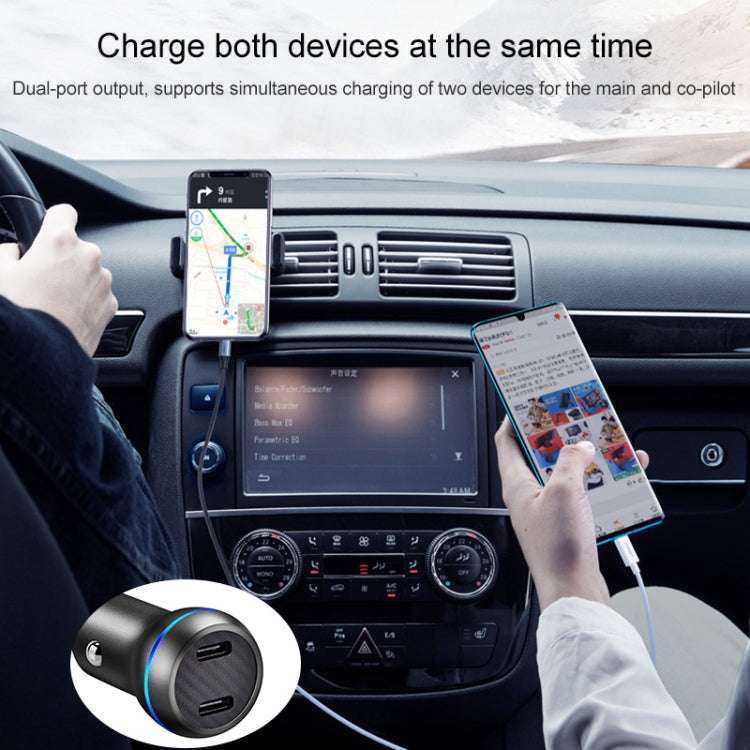 Caricatore auto doppia porta USB-C 40W ricarica rapida