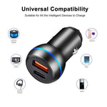 Caricatore auto USB-C 38W PD 20W + QC3.0 doppia porta