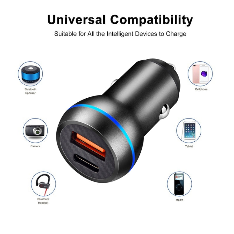 Caricatore auto USB-C 38W PD 20W + QC3.0 doppia porta