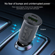 TE-339PD 3.1A PD USB-C / Type-C + interfaccia USB Mini caricabatteria da auto a ricarica rapida