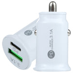 TE-339PD 3.1A PD USB-C / Type-C + interfaccia USB Mini caricabatteria da auto a ricarica rapida