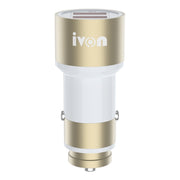 Caricatore per auto IVON CC33 36W 6A doppio QC 3.0 USB completamente in metallo, CC33