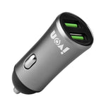Mini caricabatteria da auto IVON CC26 5V 2.1A con doppia porta USB, CC26 Black, CC26 Grey