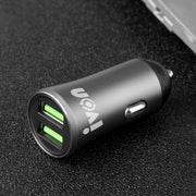 Mini caricabatteria da auto IVON CC26 5V 2.1A con doppia porta USB, CC26 Black, CC26 Grey