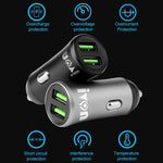 Mini caricabatteria da auto IVON CC26 5V 2.1A con doppia porta USB, CC26 Black, CC26 Grey